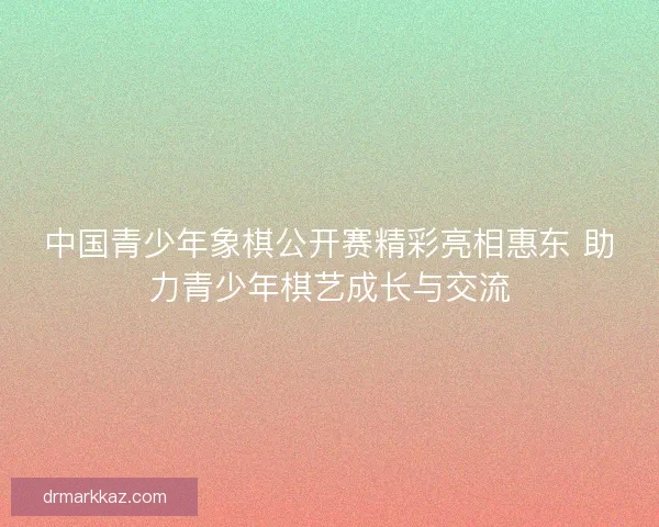 中国青少年象棋公开赛精彩亮相惠东 助力青少年棋艺成长与交流